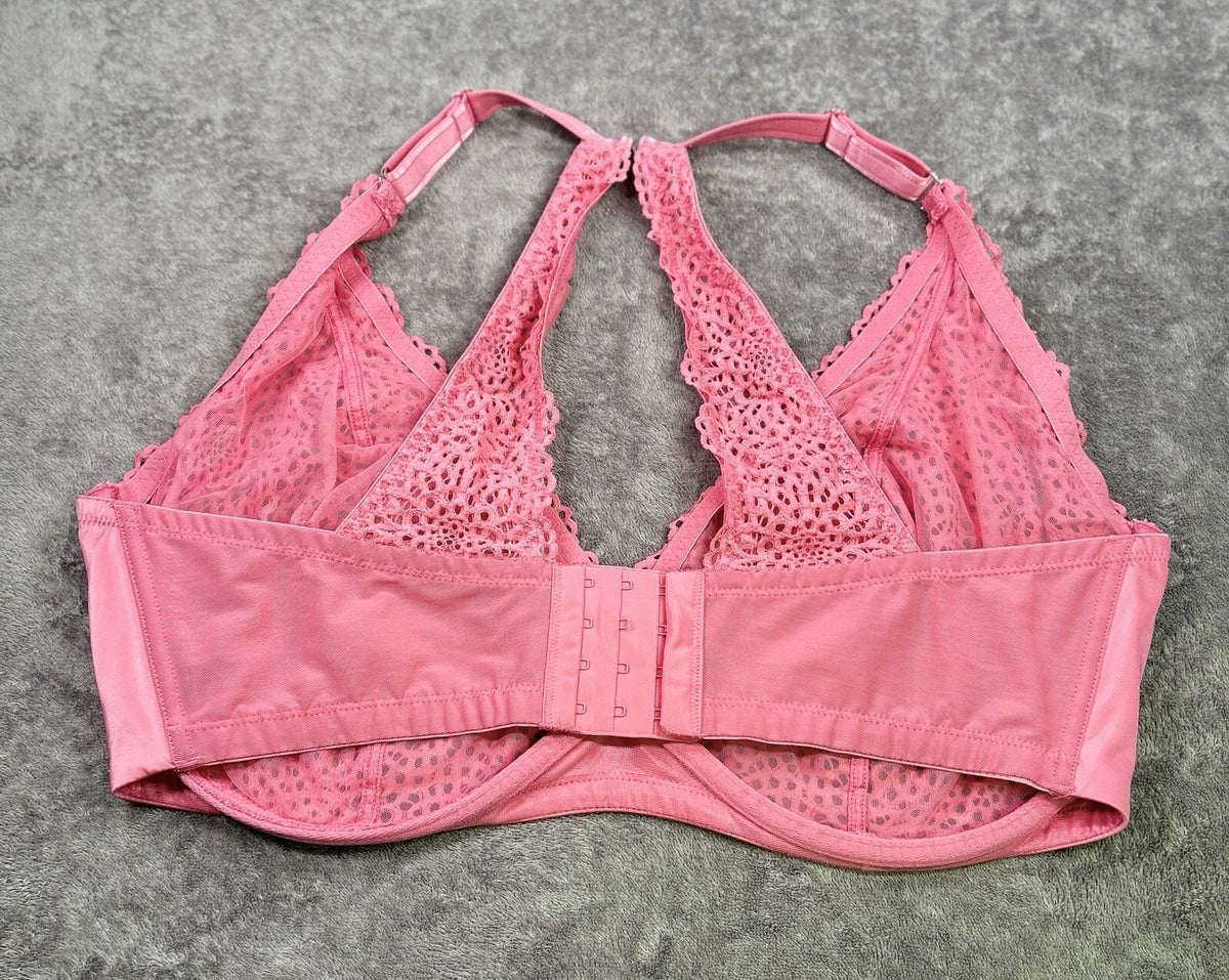 Curvy Couture Intimates 42G Pink Lace Racerback Underwire Bra D1280E