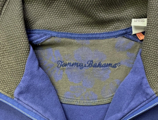 Tommy Bahama XL 100% Pima Cotton Quarter Zip Pullover Blue Sweatshirt Men’s