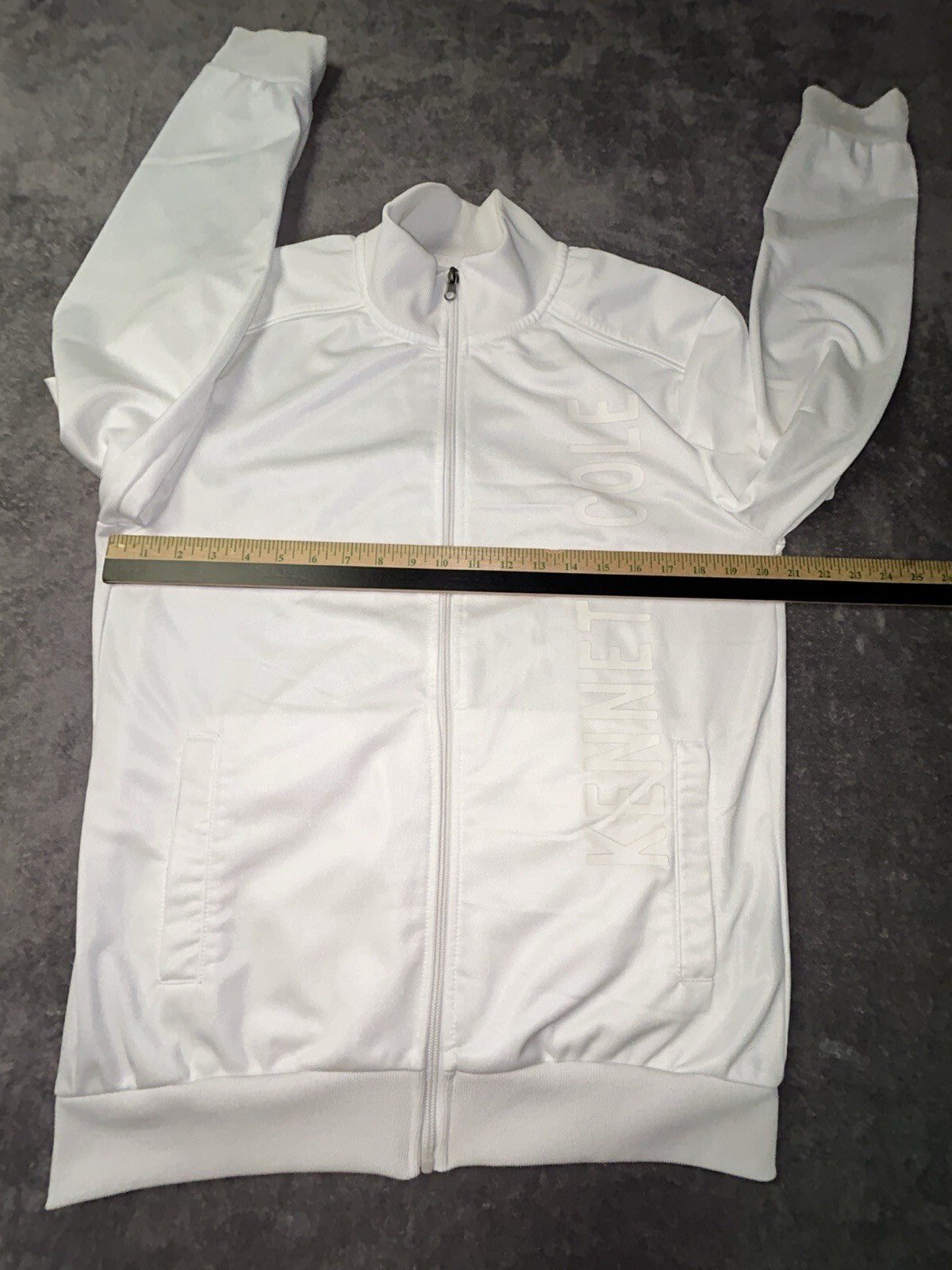 Kenneth Cole New York Mens Medium White Full Zip Athletic Jacket