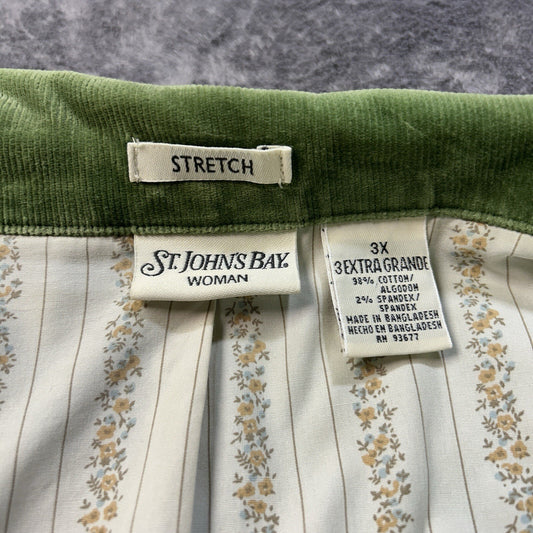 St Johns Bat Corduroy Blazer Jacket Green Lined Stretch 3XL