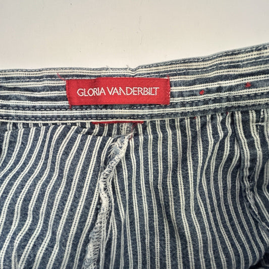 Gloria Vanderbilt Blue White Railroad Stripe Denim Skort Women's Size
