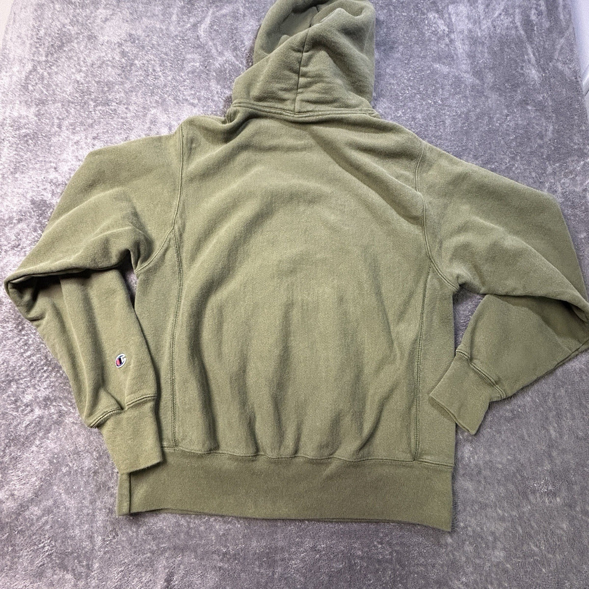 Champion Reverse Weave Hoodie Olive Green Mens S Pullover