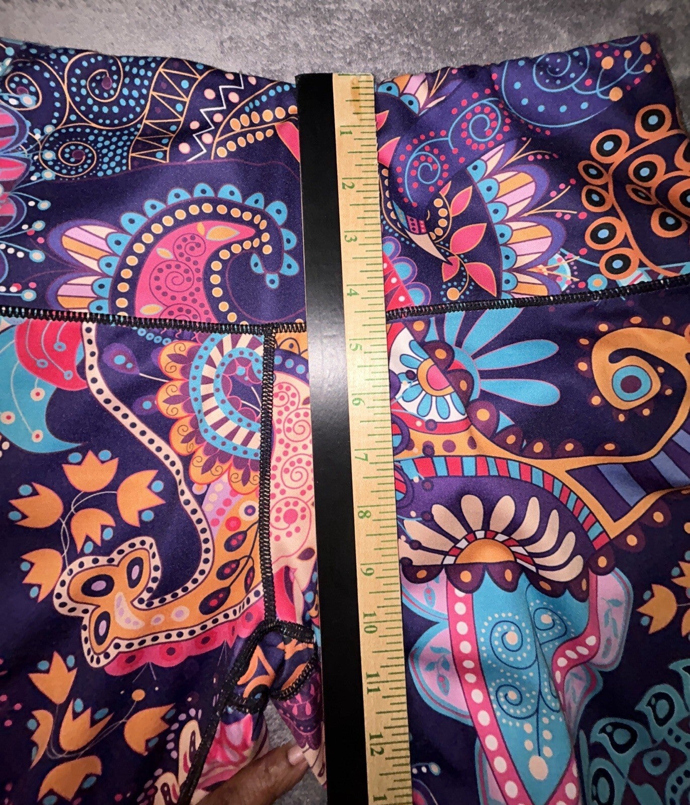 DOUPOD Women's XL Paisley Floral High Waisted Yoga Leggings Multicolor