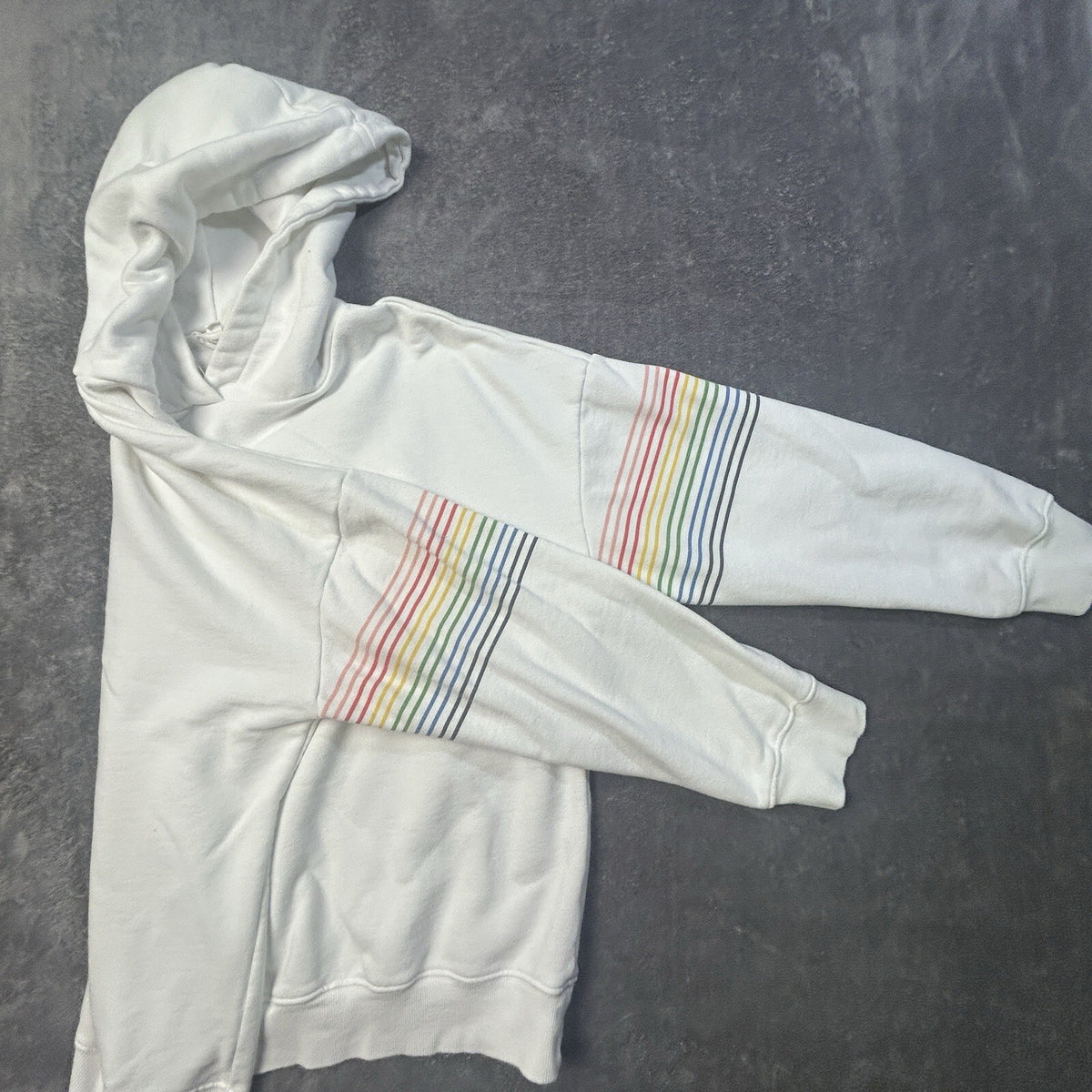 Dance & Marvel Rainbow Sleeve Hoodie White M