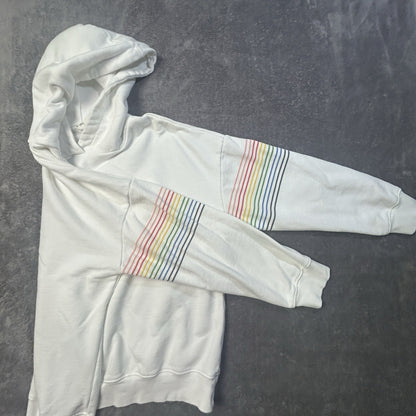 Dance & Marvel Rainbow Sleeve Hoodie White M