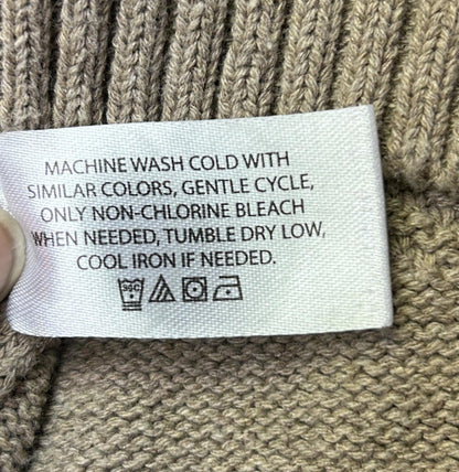 U.S. Polo Assn Quarter Zip Sweater Men’s Medium Tan Beige Textured Knit Pullover
