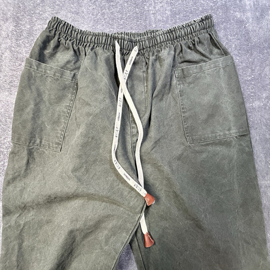 Kidoriman Pokku Pants 2.0 Men’s 3XL Green Cotton Baggy Japanese Streetwear