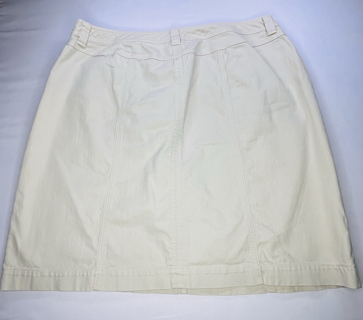 Talbots Woman Petites 18W Stretch Ivory A-Line Skirt Cotton Blend Knee Length