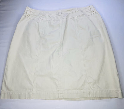 Talbots Woman Petites 18W Stretch Ivory A-Line Skirt Cotton Blend Knee Length