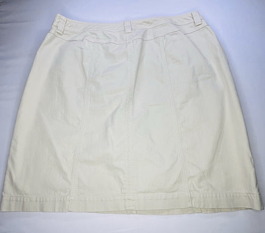 Talbots Woman Petites 18W Stretch Ivory A-Line Skirt Cotton Blend Knee Length