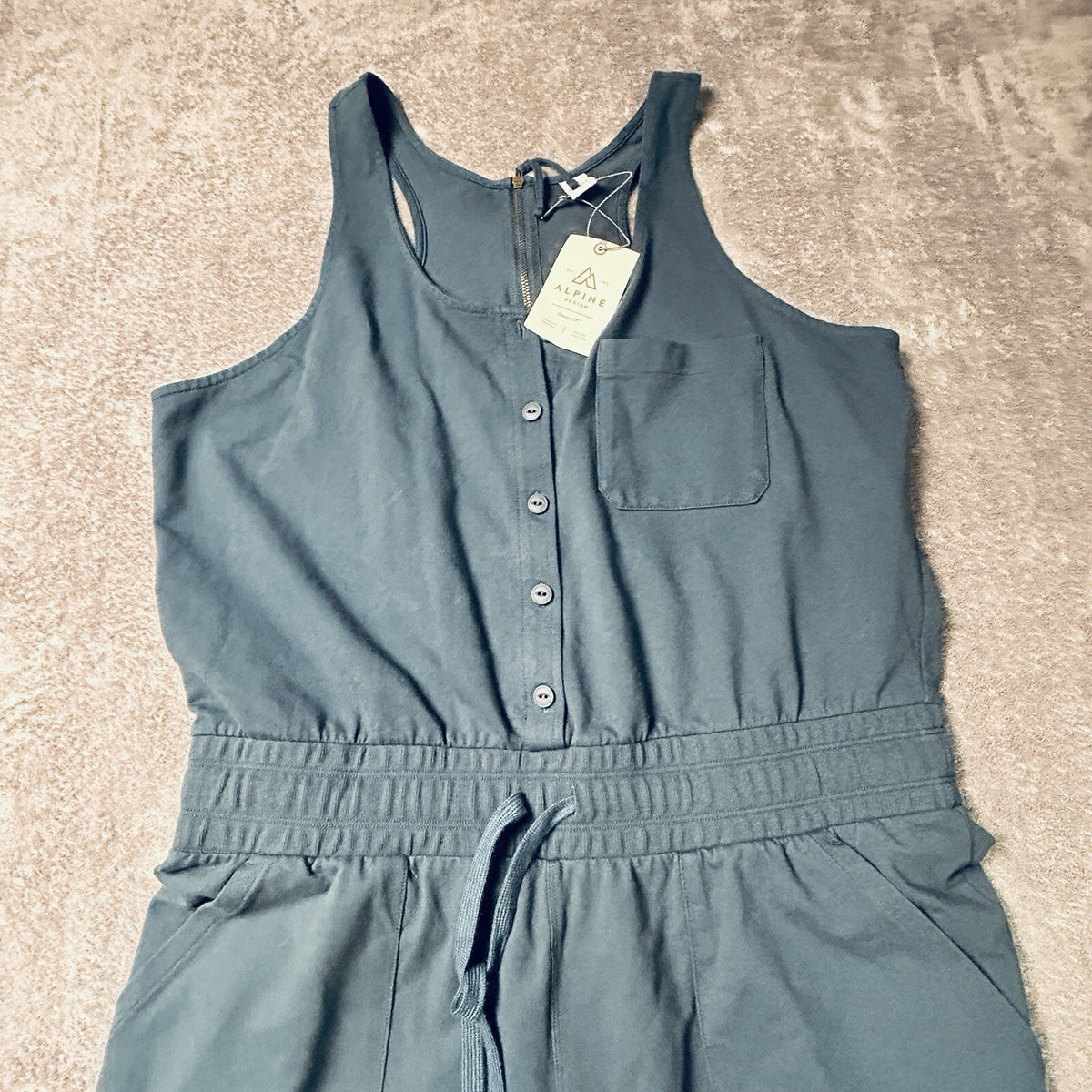 NWT Alpine Design Womens Ranger Jumpsuit XL Stormy Blue Athleisure