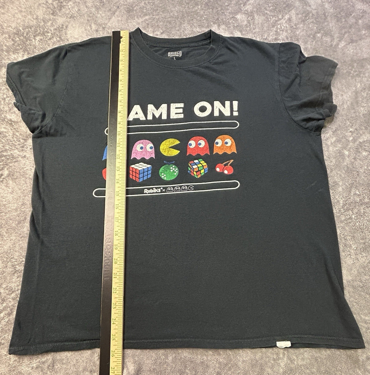 Brisco Pac-Man Rubik's Cube Graphic T-Shirt Black Large