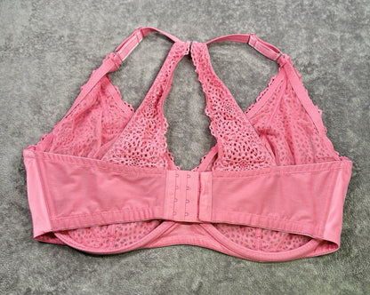 Curvy Couture Intimates 42G Pink Lace Racerback Underwire Bra D1280E
