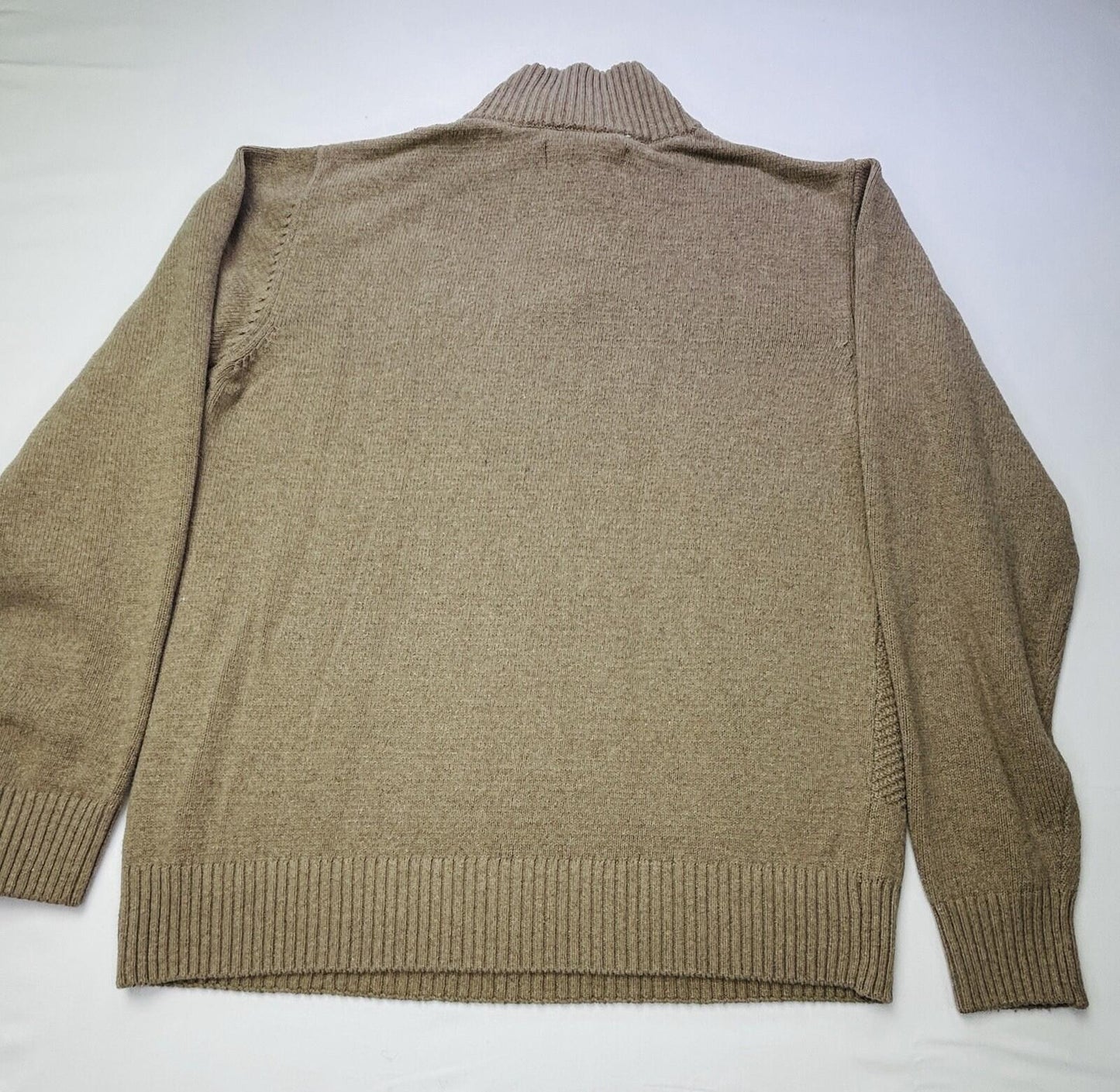 U.S. Polo Assn Quarter Zip Sweater Men’s Medium Tan Beige Textured Knit Pullover