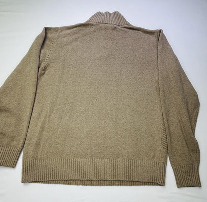 U.S. Polo Assn Quarter Zip Sweater Men’s Medium Tan Beige Textured Knit Pullover