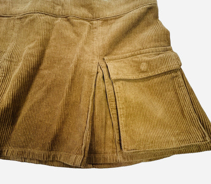 Wild Fable XL Brown Corduroy Mini Skirt Cargo Pocket Stretch Women's Tan