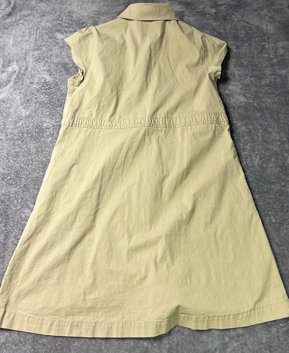 Merona Women’s XL Khaki Button Front Shirt Dress Tie Waist Pockets