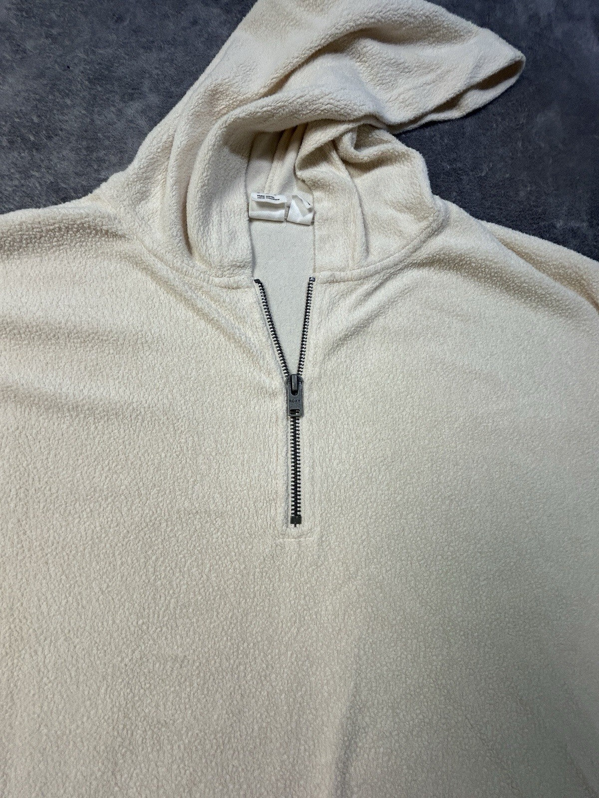 Roxy Quarter Zip Hoodie Women's Cream Medium