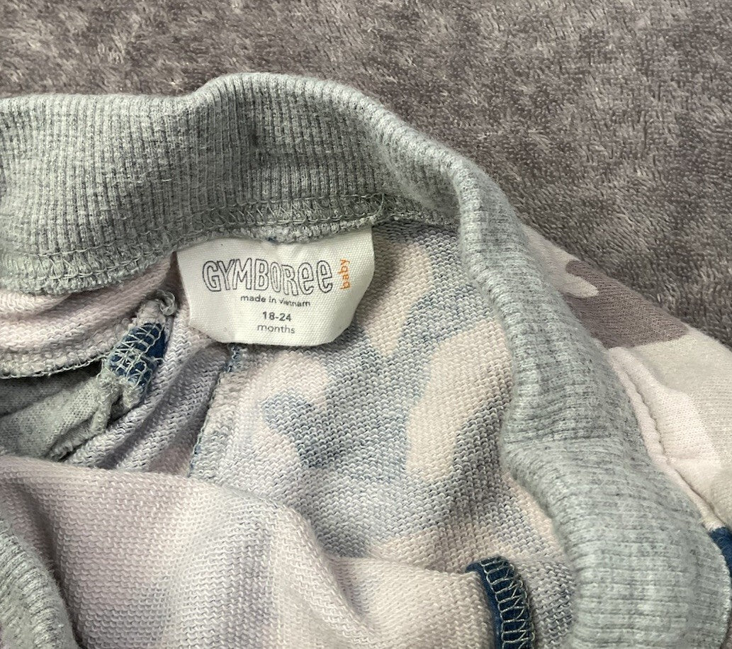 Gymboree Camo Knit Shorts 18-24 Months Blue Green Gray Pull On Drawstring Pocket