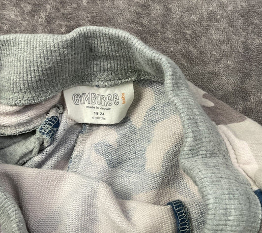 Gymboree Camo Knit Shorts 18-24 Months Blue Green Gray Pull On Drawstring Pocket
