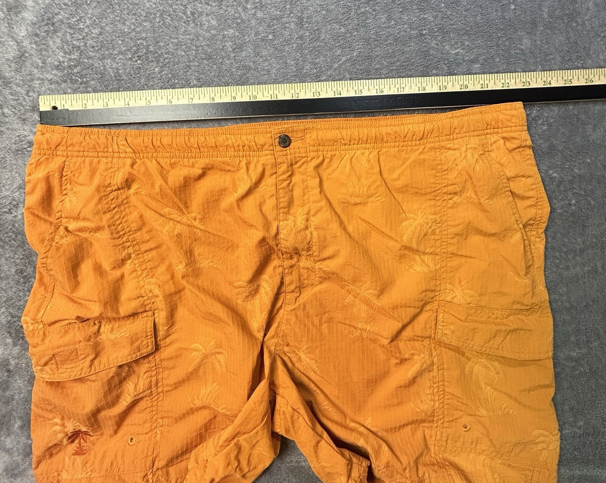 Tommy Bahama Men’s XL Orange Palm Tree Swim Trunks Cargo Board Shorts