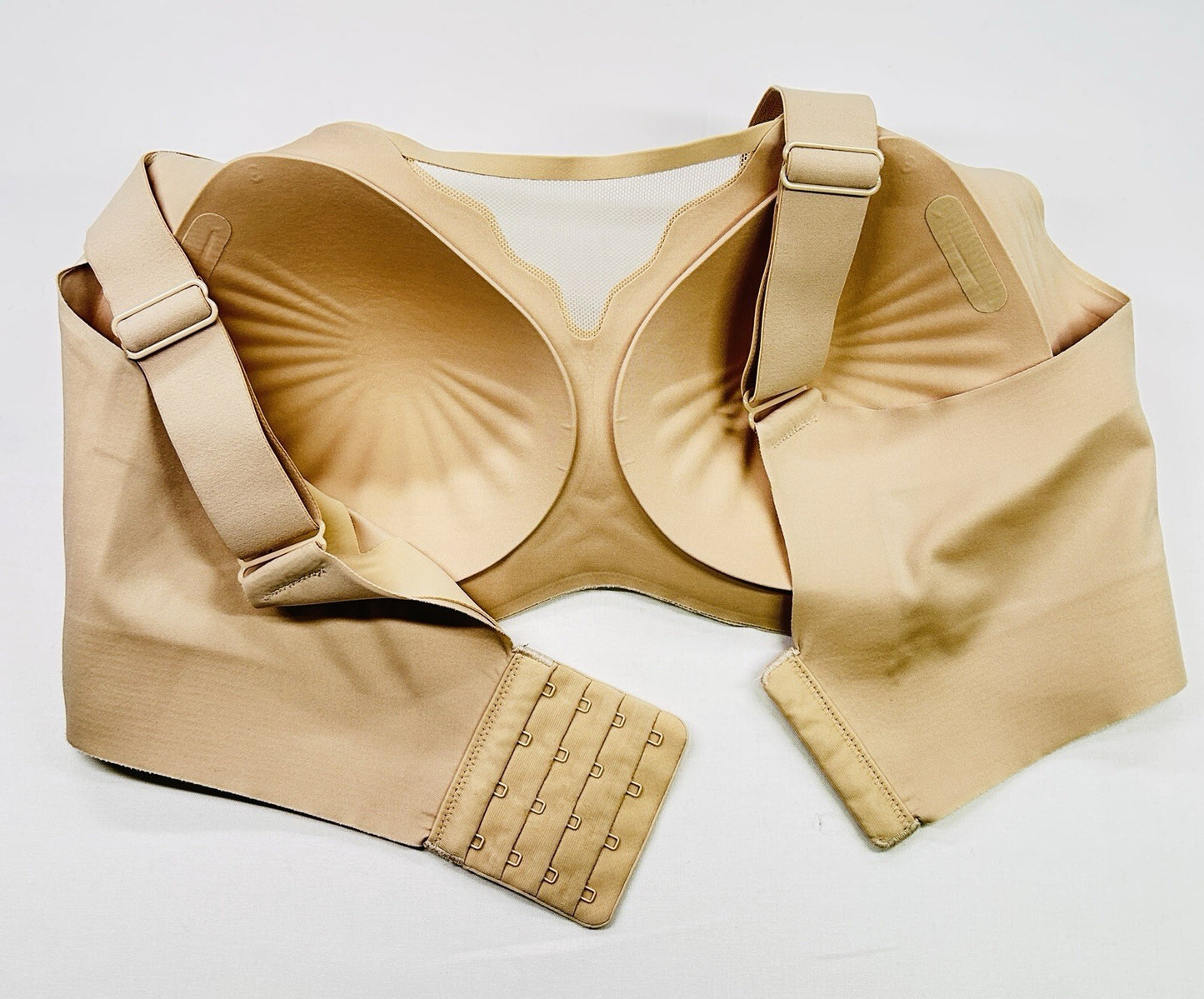 Womens Nude Wireless Comfort Bra Size Large Full Coverage Molded Cups Adjustable