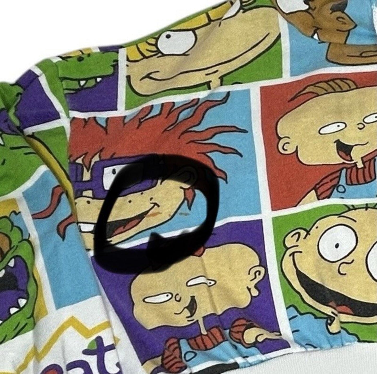 Rugrats Cropped Hoodie Women’s Medium Nickelodeon Pullover Sweats Cartoon