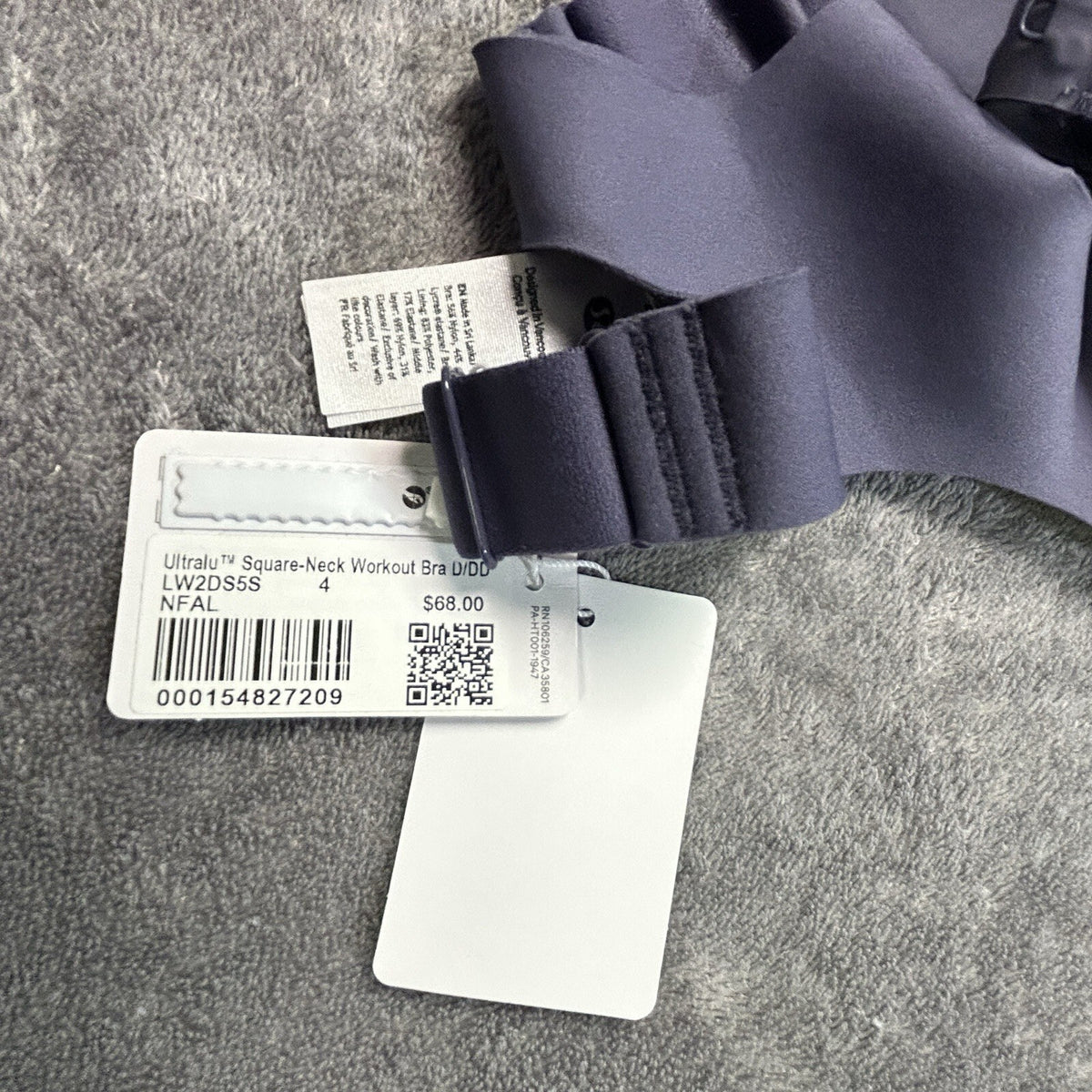 Lululemon Ultralu Square-Neck Workout Bra Nightfall size 4 NWT