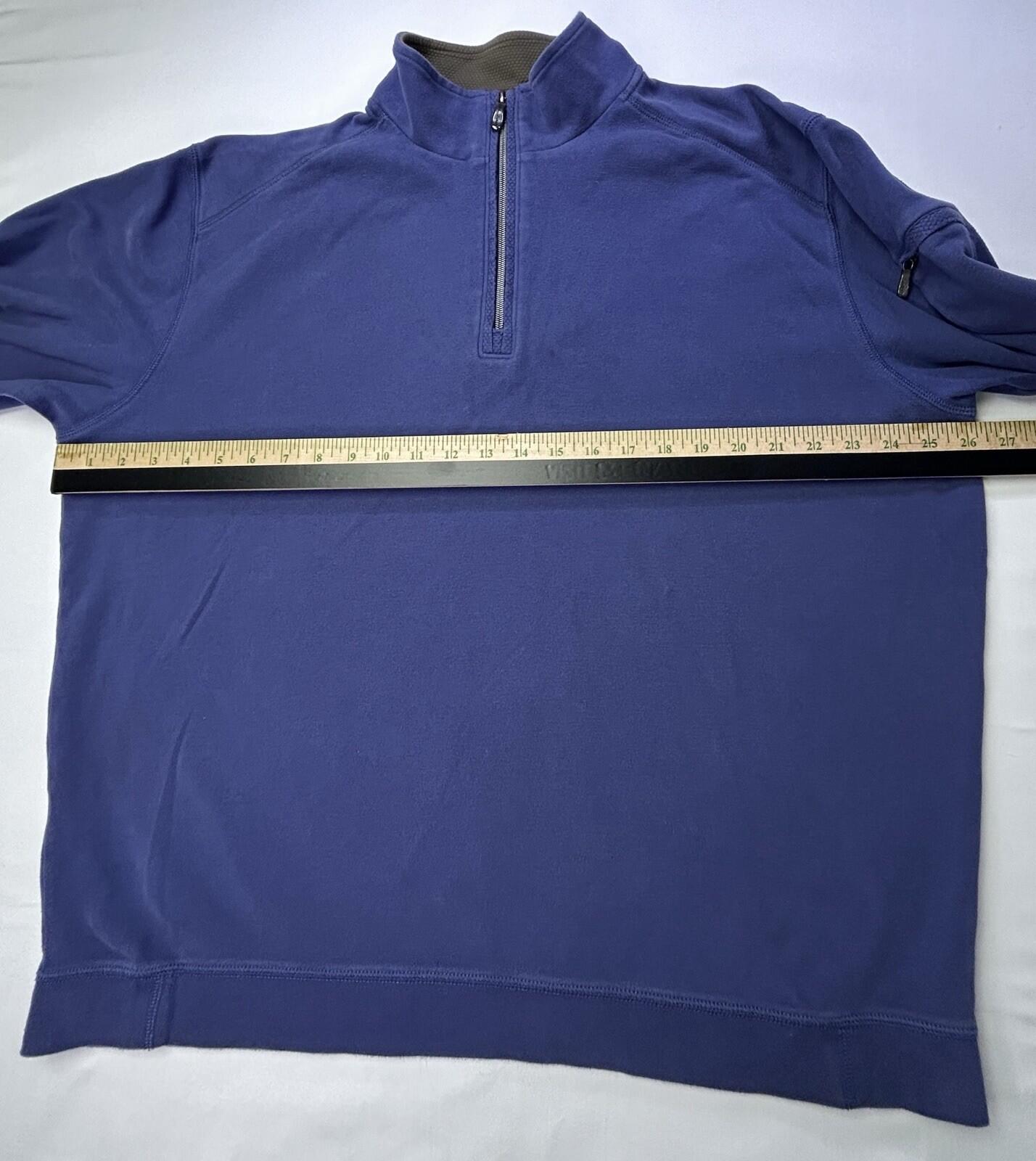 Tommy Bahama XL 100% Pima Cotton Quarter Zip Pullover Blue Sweatshirt Men’s