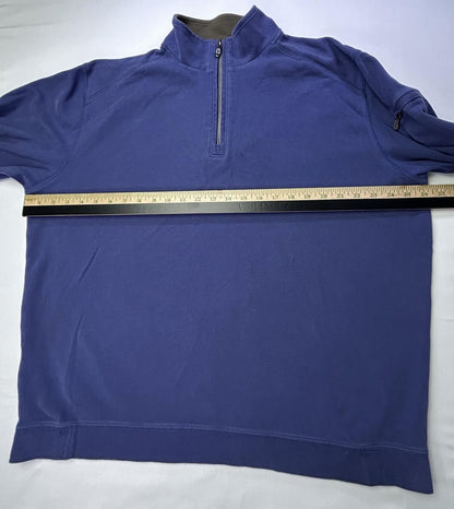 Tommy Bahama XL 100% Pima Cotton Quarter Zip Pullover Blue Sweatshirt Men’s