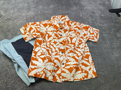 Gymboree Boys Hawaiian Shirt & Swim Trunks Set Orange Blue Size 3T Beach