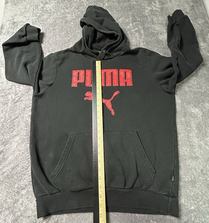 PUMA Mens Black Pullover Hoodie Red Logo Size Unknown See Measurements