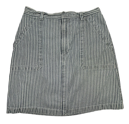 Gloria Vanderbilt Blue White Railroad Stripe Denim Skort Women's Size