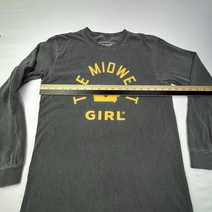 The Midwest Girl Iowa Long Sleeve Graphic T Shirt Charcoal Gray Women’s Small