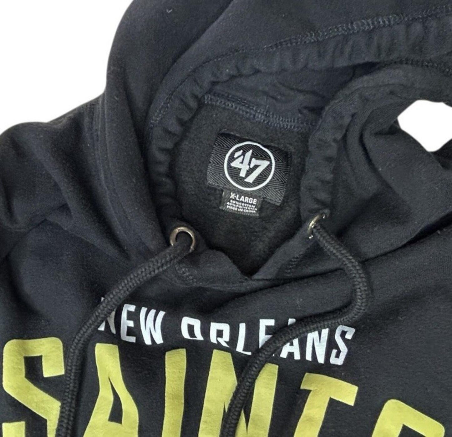 47 Brand New Orleans Saints Hoodie Mens XL Black NFL Pullover Sweatshirt