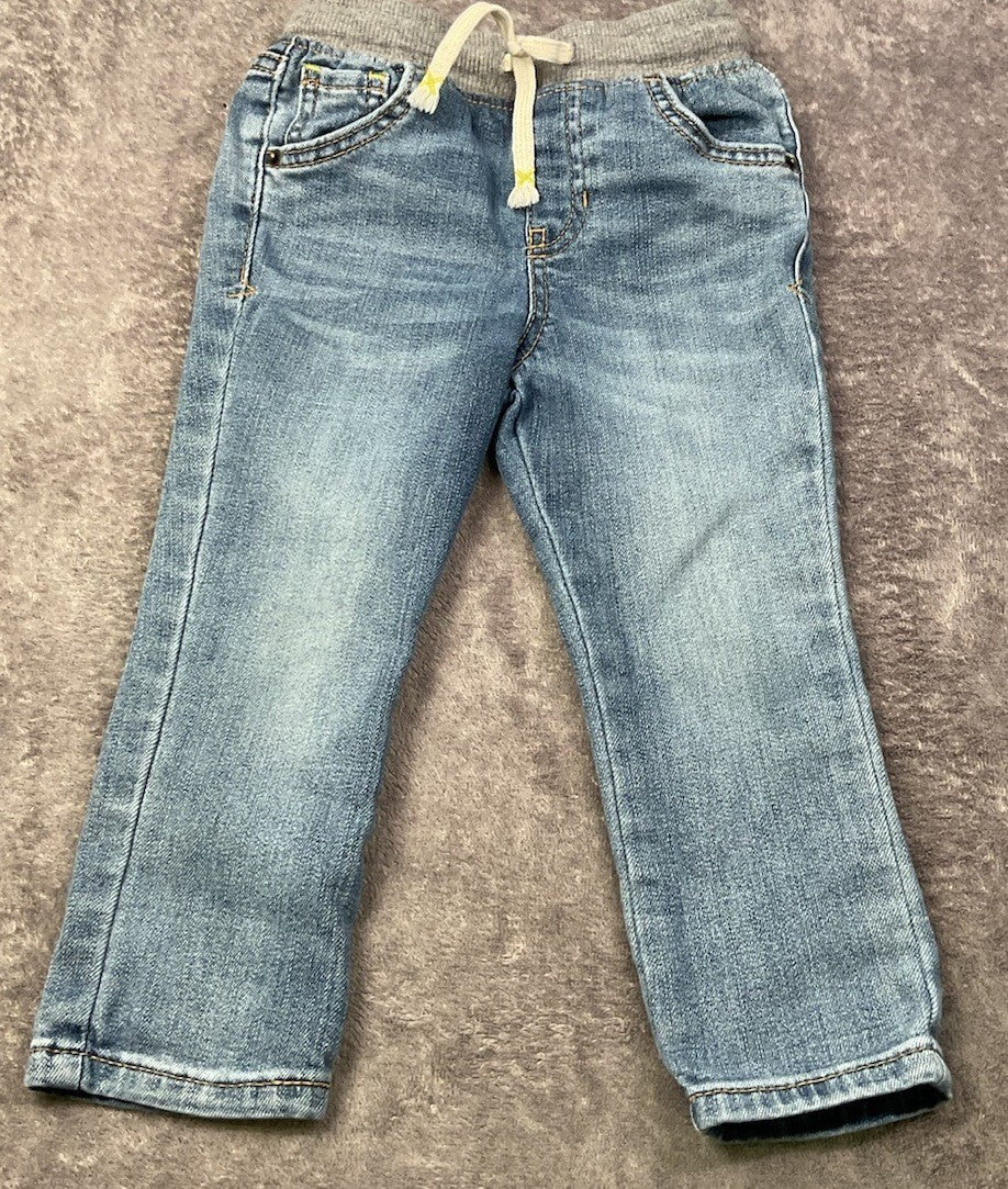 Cat & Jack Skinny Jeans 2T Light Wash Pull On Denim Pants Drawstring Toddler