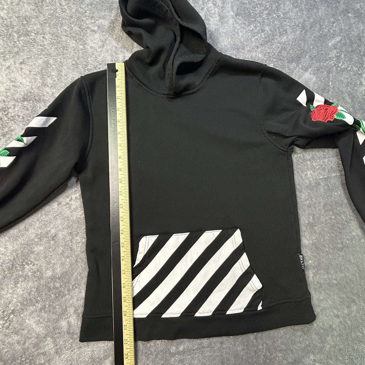 Brooklyn Cloth Rose Stripe Hoodie Black (Youth) L