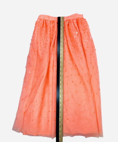 Cat & Jack Girls Coral Sequin Tulle Skirt Lined Elastic Waist Size M