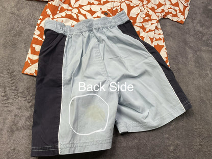 Gymboree Boys Hawaiian Shirt & Swim Trunks Set Orange Blue Size 3T Beach