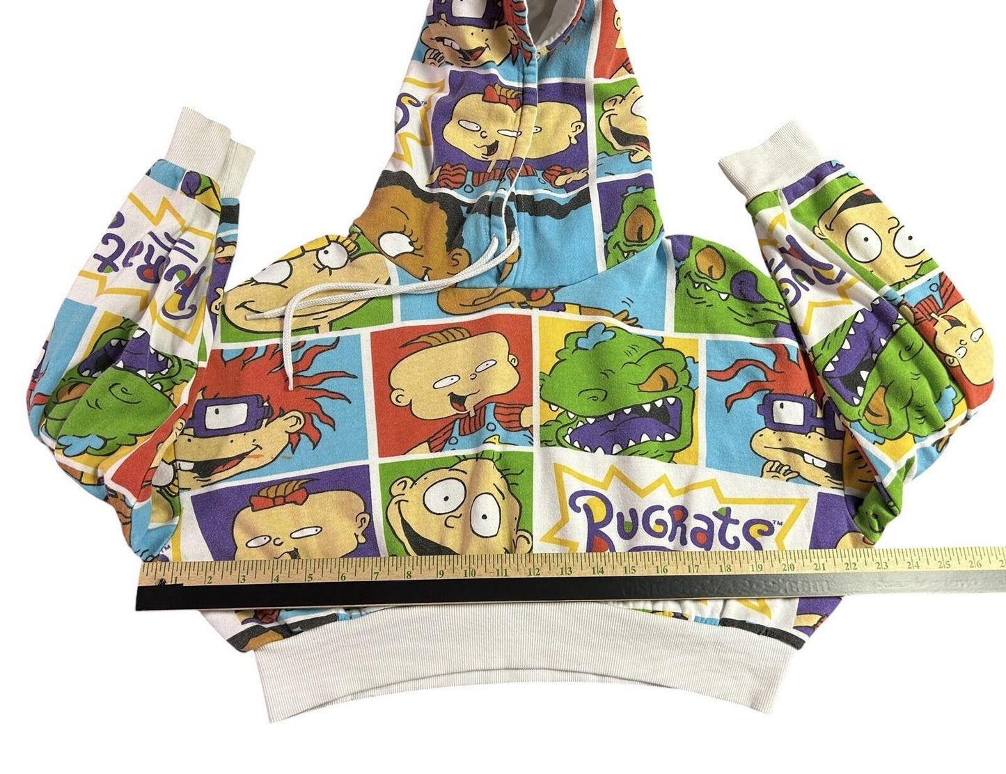 Rugrats Cropped Hoodie Women’s Medium Nickelodeon Pullover Sweats Cartoon
