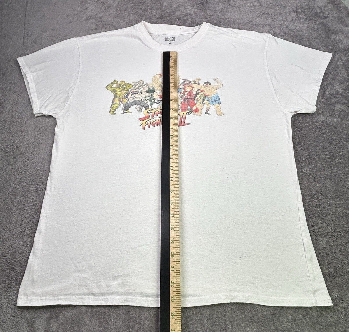 Street Fighter II Brisco Brands T-Shirt Men’s XL White Graphic Video Game Tee