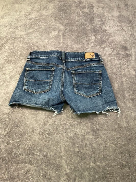 American Eagle Outfitters Girls Shortie Denim Shorts Size 00 Super Stretchy Dark