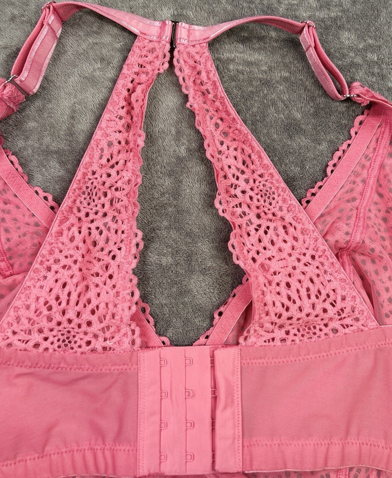 Curvy Couture Intimates 42G Pink Lace Racerback Underwire Bra D1280E