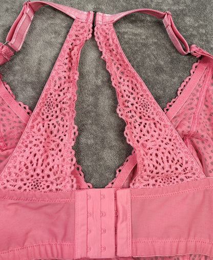 Curvy Couture Intimates 42G Pink Lace Racerback Underwire Bra D1280E