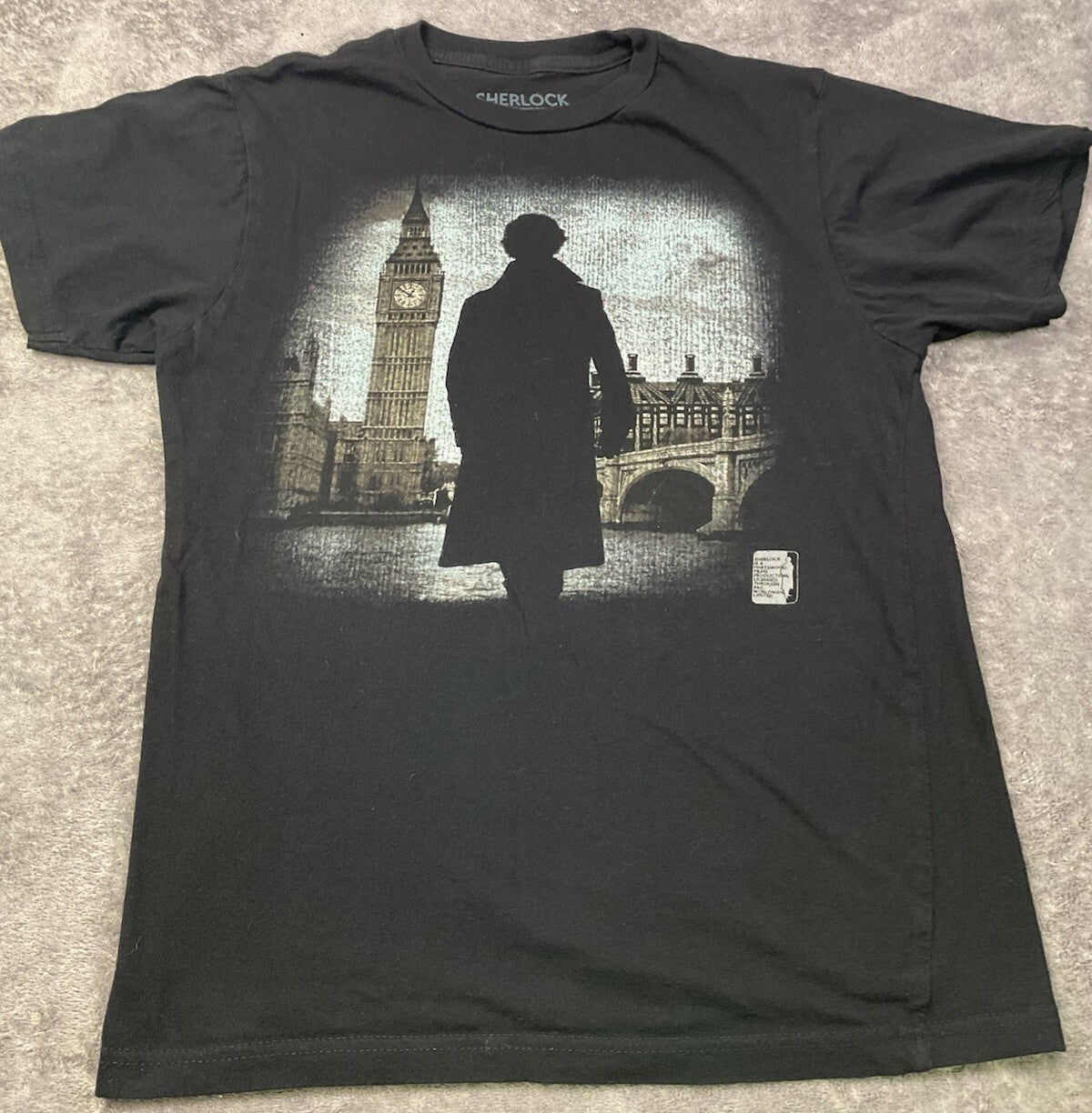 BBC Sherlock TV Series Graphic T-Shirt Black XSmall Benedict Cumberbatch Tee