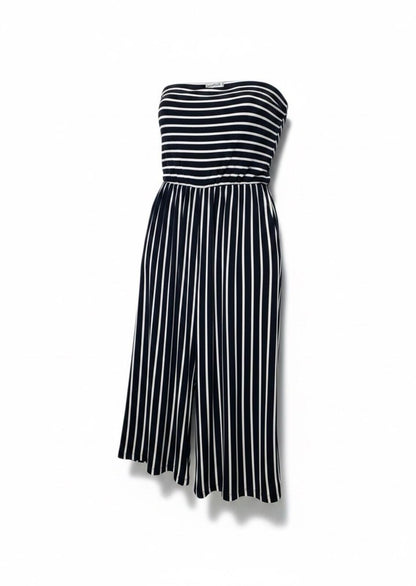 J for Justify Womens 3X Navy White Striped Wide Leg Palazzo Pants Plus Size