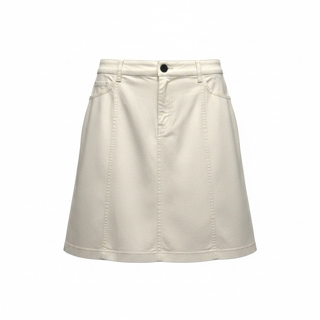 Talbots Woman Petites 18W Stretch Ivory A-Line Skirt Cotton Blend Knee Length