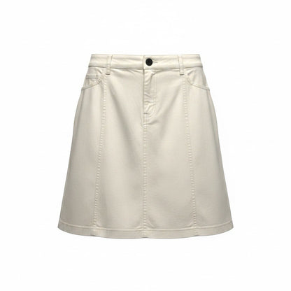 Talbots Woman Petites 18W Stretch Ivory A-Line Skirt Cotton Blend Knee Length