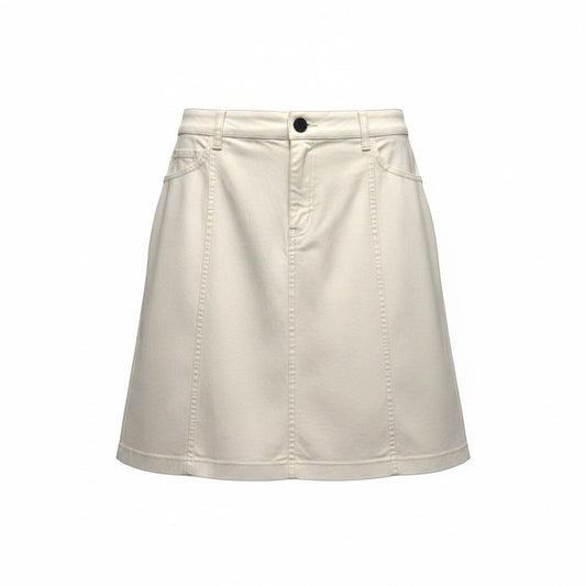 Talbots Woman Petites 18W Stretch Ivory A-Line Skirt Cotton Blend Knee Length