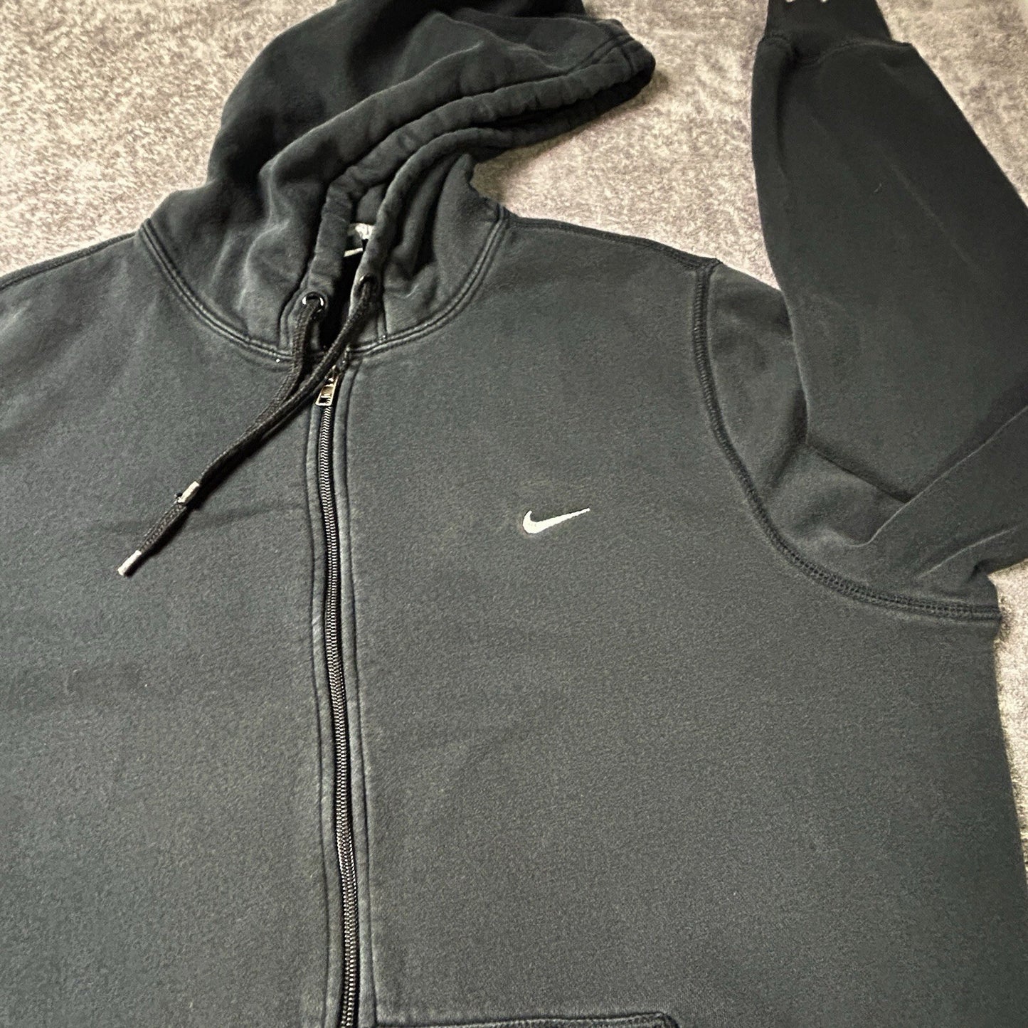 Nike ClSSIC Hooded Jacket Men's XL Black Full Zip Fleece 341573 Swoosh